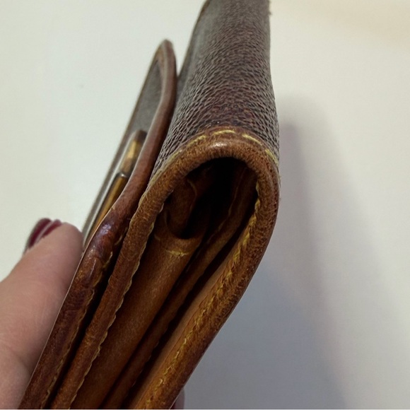 Etro Milano Vintage Trifold Bordeaux Paisley & Tan Leather Wallet w/ Coin Pouch - Picture 12 of 16